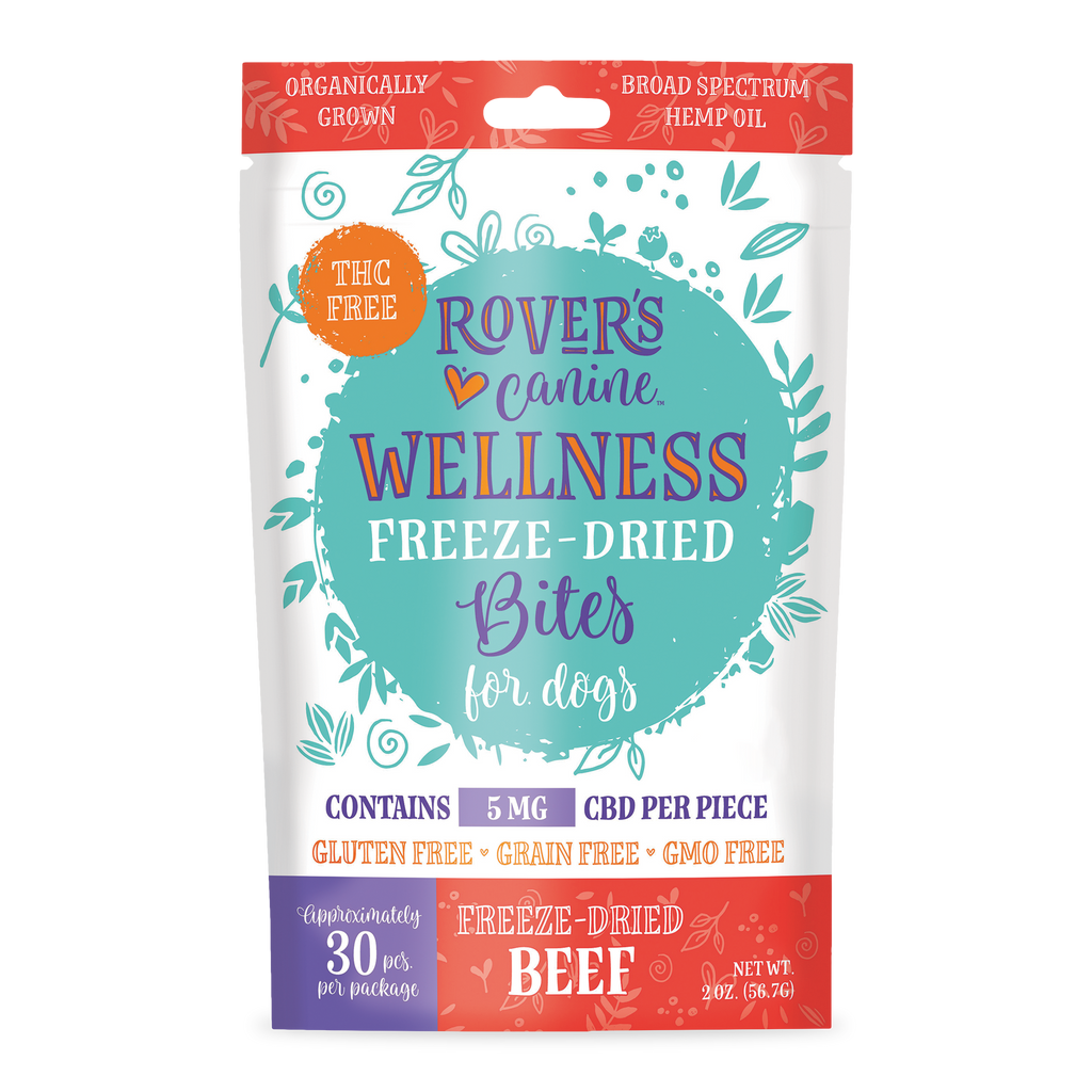 Rover's Canine Wellness Freeze-Dried Bites - Beef (Contains 5MG CBD) 2 oz